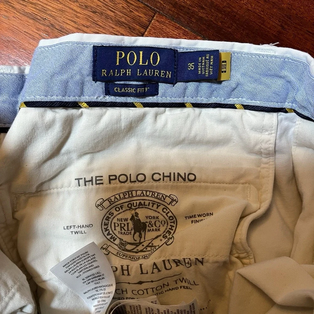 Polo Ralph Lauren Shorts Mens 35 White Chino Classic Fit 9